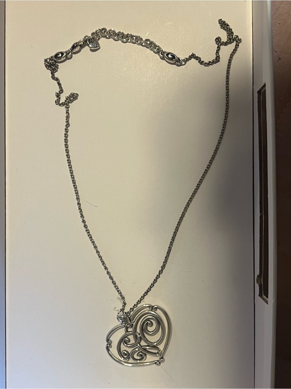 Brighton Silver-Tone Heart Swirl Pendant Necklace